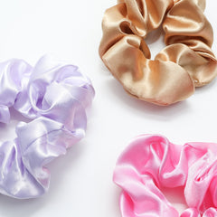 30pcs Solid Stain Hair Scrunchies for Women Girls - Soft Silk Scrunchie