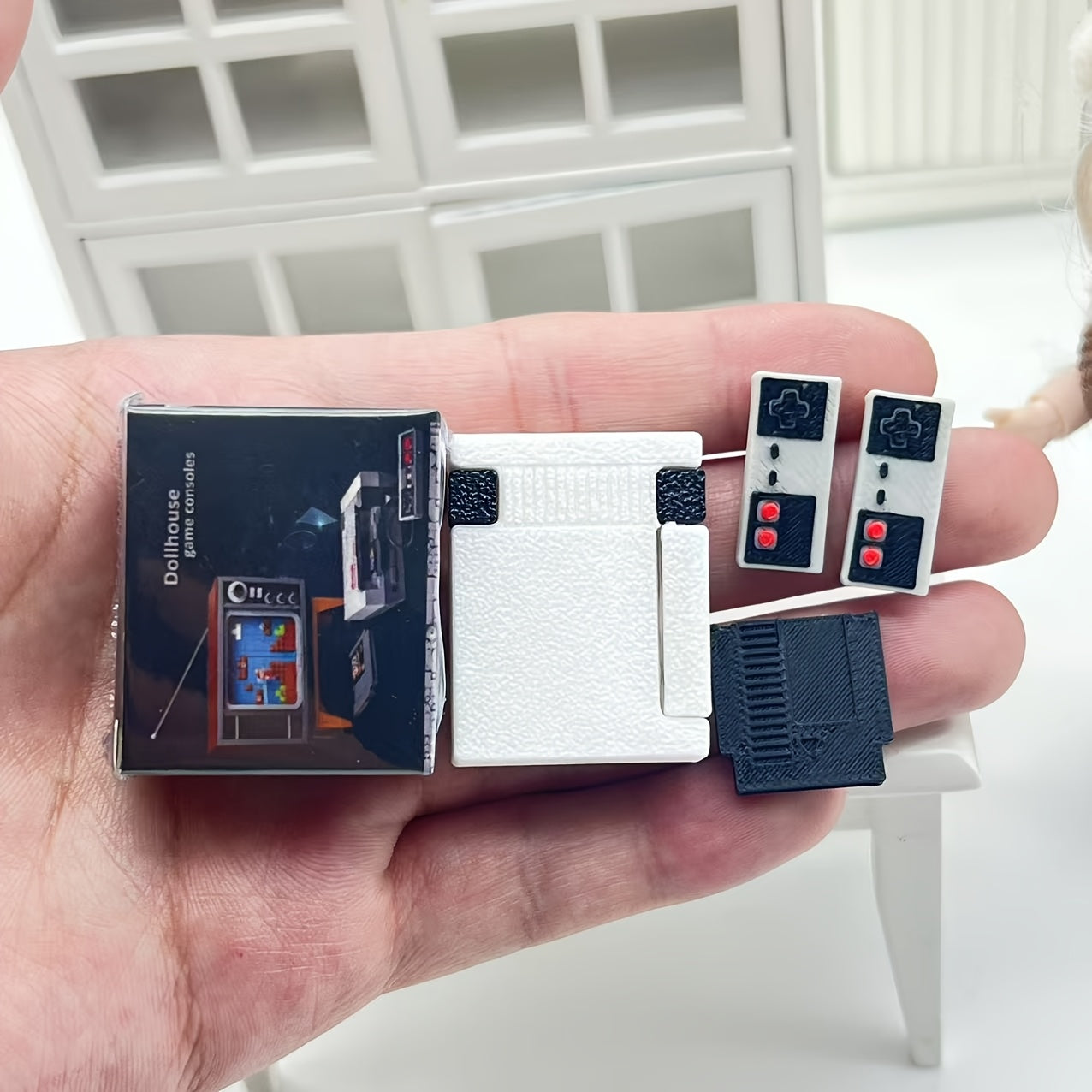 1:12 Scale DIY Dollhouse Game Console Model Retro Decor Red B