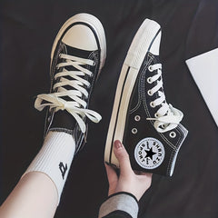 Women's High Top Canvas Sneakers Lace Up Outdoor Shoes