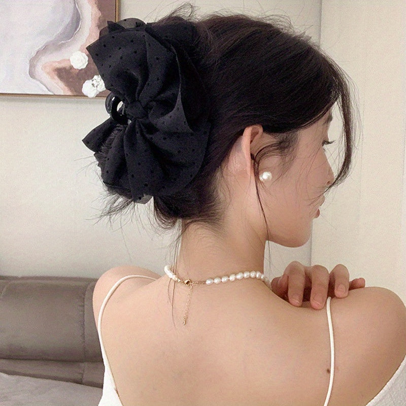 Polka Dot Bow Hair Claw Hair Accessories Hair Clip Female
