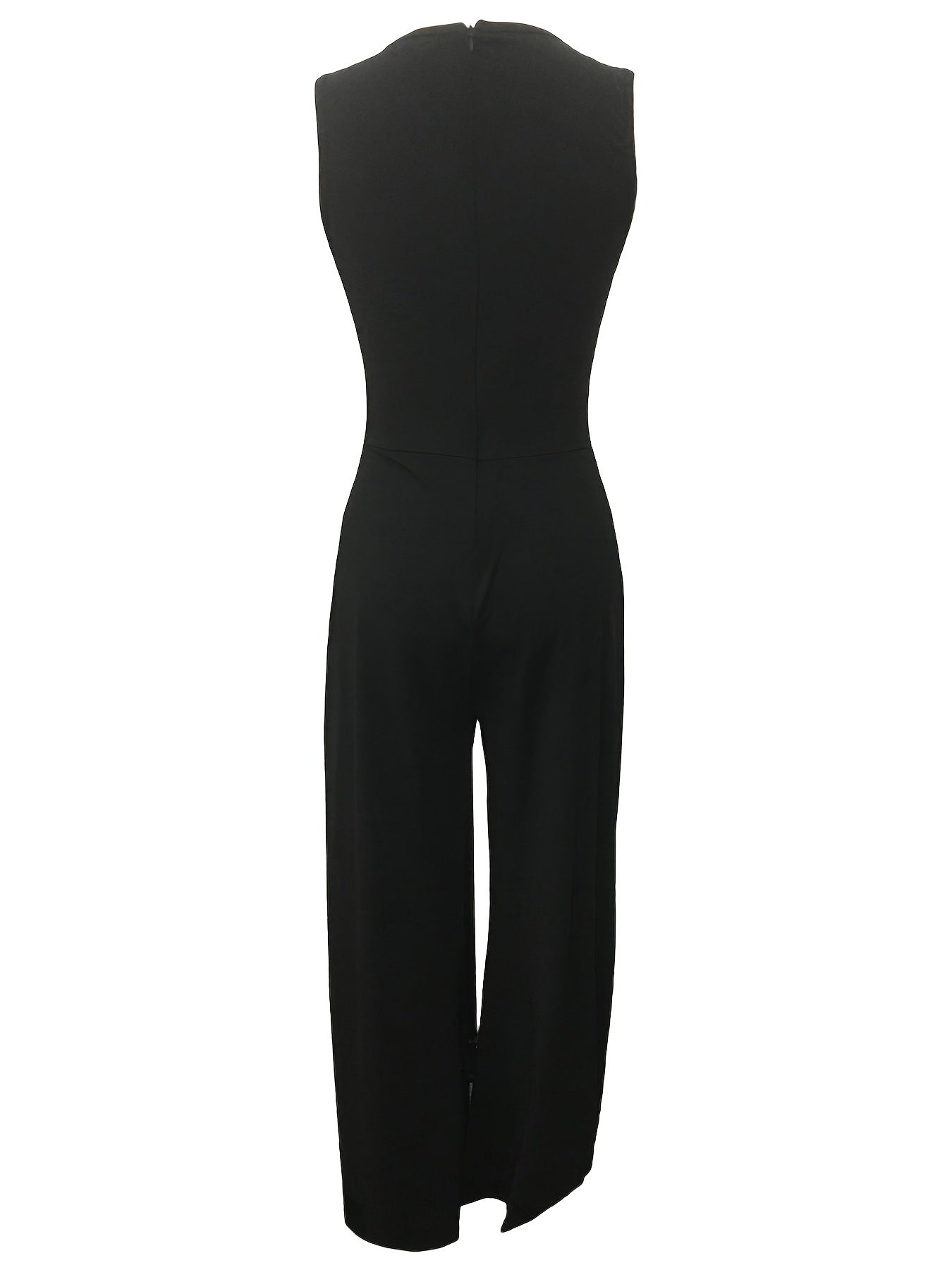 Glitter Rhinestone Criss Cross Jumpsuit Wide Leg Sleeveless Tank Jumpsuit