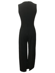 Glitter Rhinestone Criss Cross Jumpsuit Wide Leg Sleeveless Tank Jumpsuit