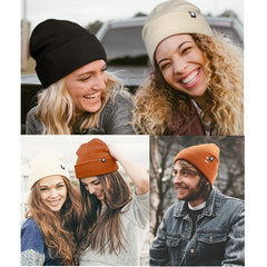 Knitted Lining Beanie Hat Autumn Winter Warm Woolen Hat