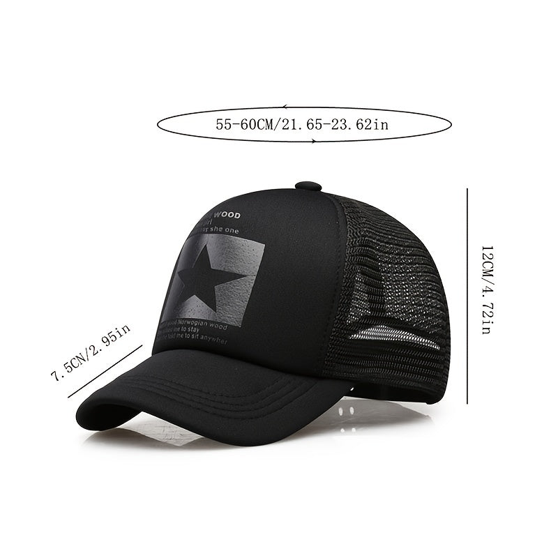 Five pointed Star Baseball Cap Sun Visor Mesh Cap