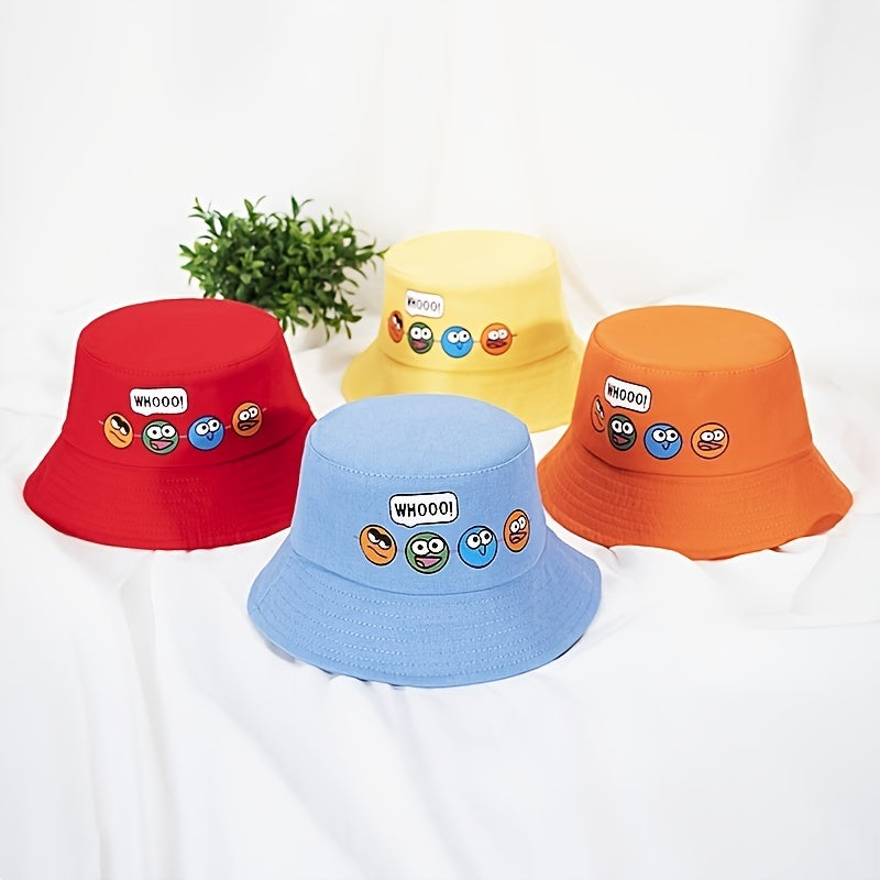 Kids Cartoon Print Bucket Hat Fisherman Hat Wide Brim for Sunscreen