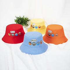 Kids Cartoon Print Bucket Hat Fisherman Hat Wide Brim for Sunscreen