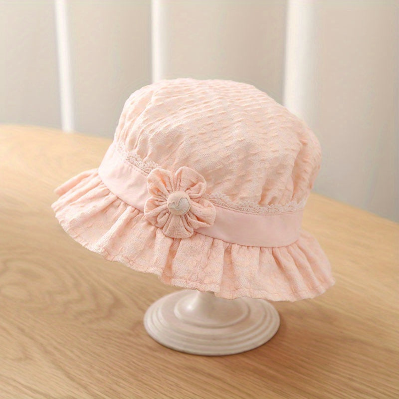 Small Flower Sun Hat for Baby Girls - Sun Protection Princess Hat