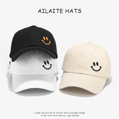Youth Men's Smiling Face Pattern Sunscreen Baseball Cap