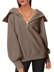 Casual Quarter Zip Pullover Sweatshirt for Women