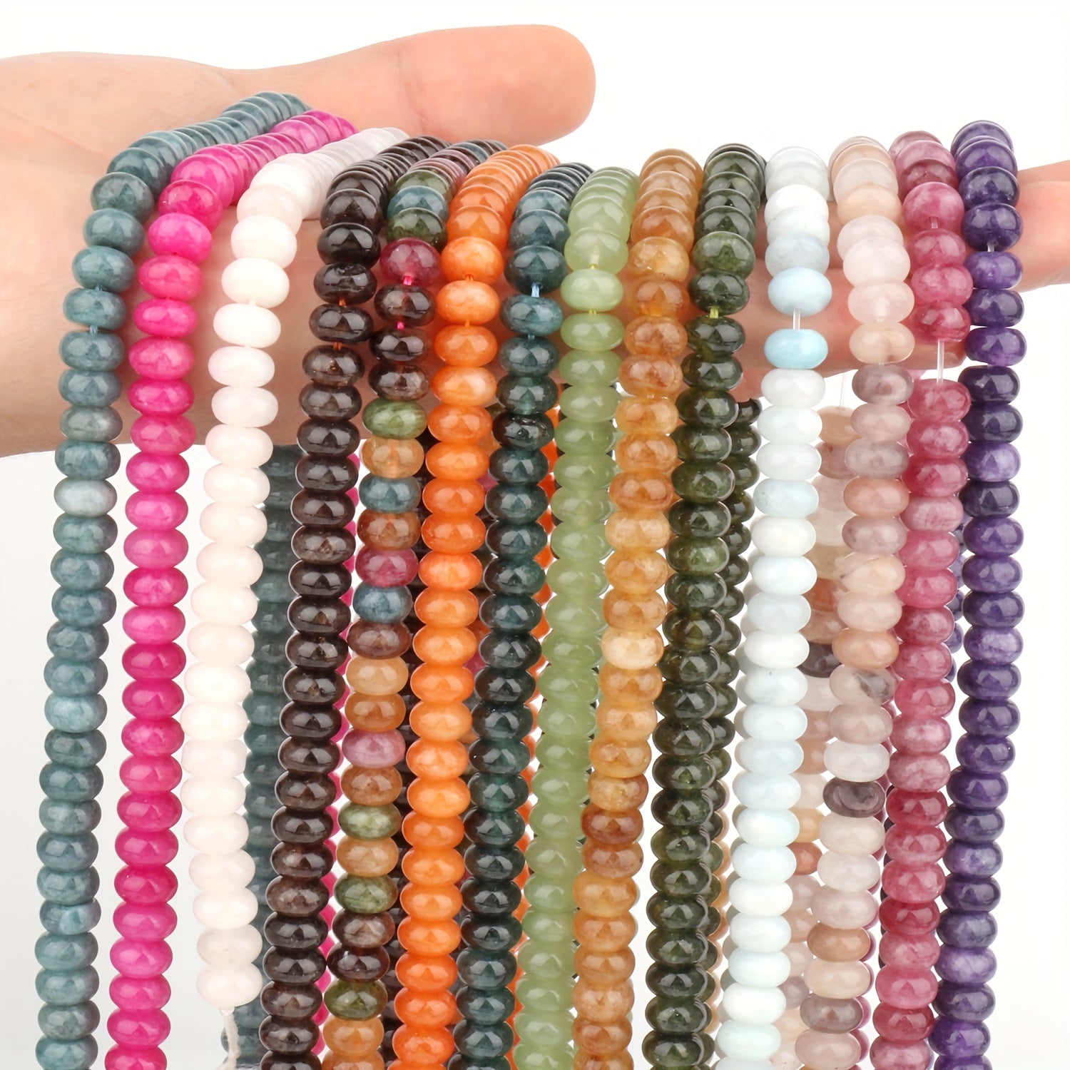 8x5mm Abacus Shape Jade Stone Beads for Jewelry Making