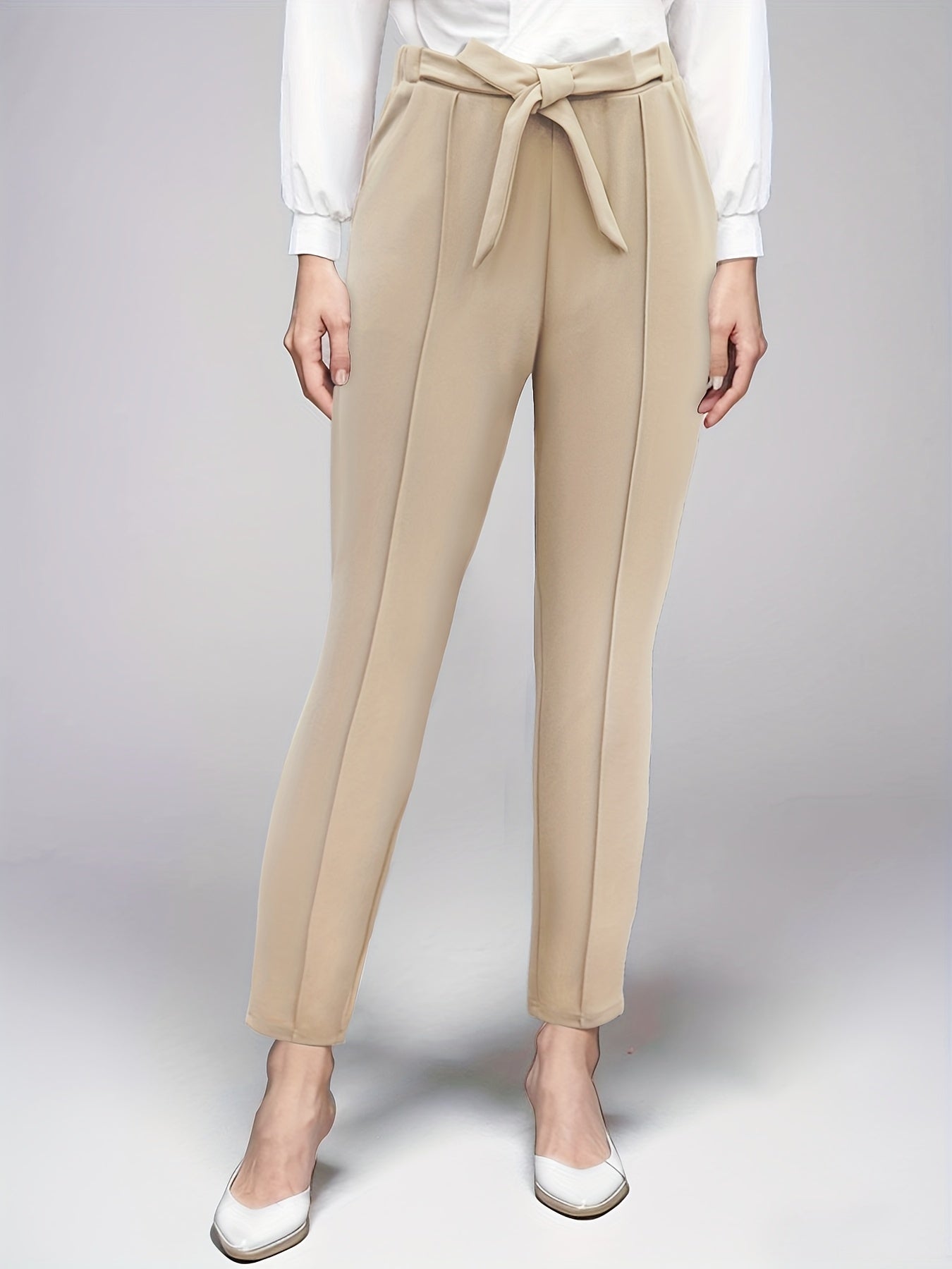High Waist Tie Knot Skinny Pants
