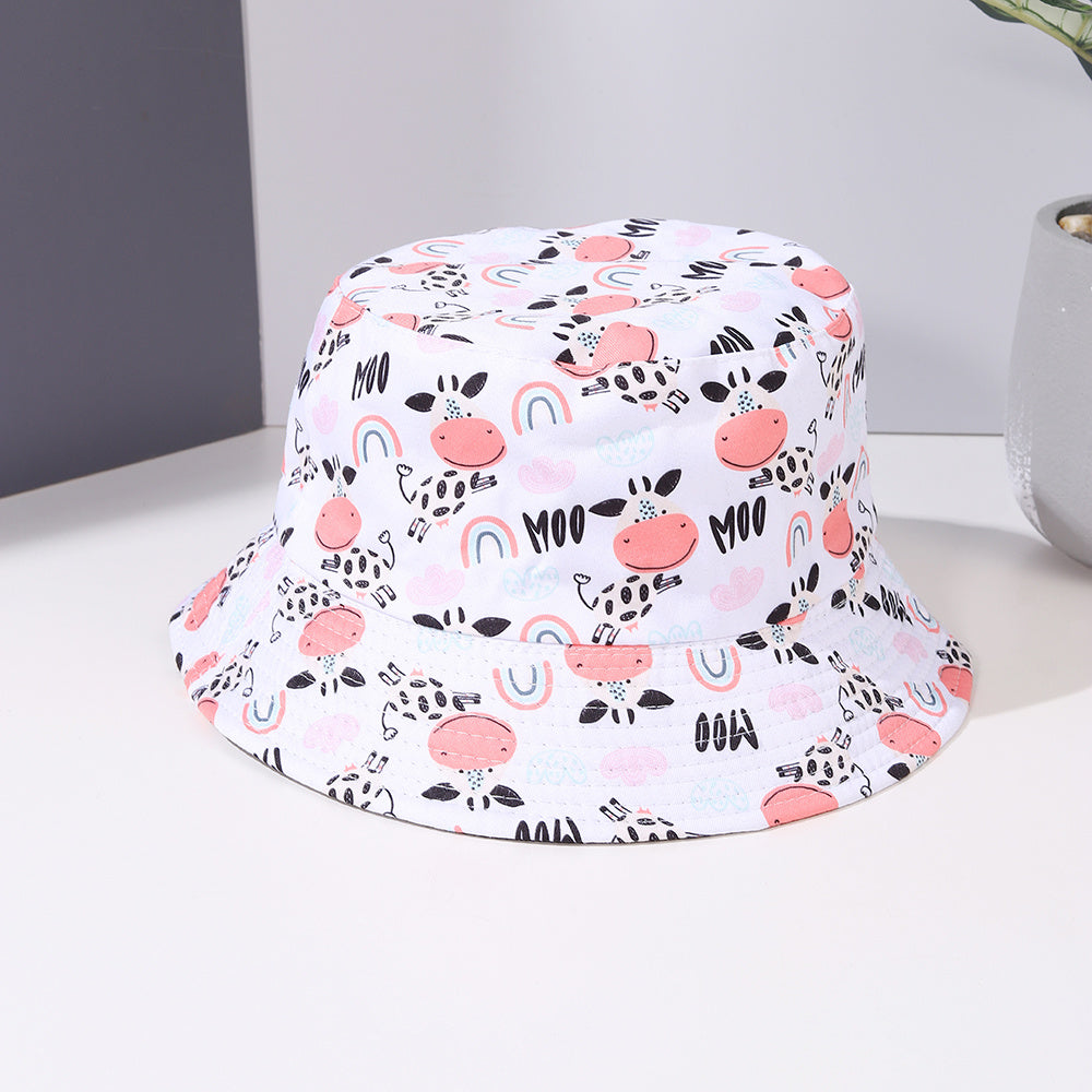 Cow Print Bucket Hat Sunscreen Fisherman Cap