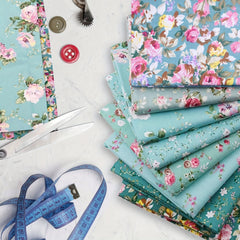 8pcs Floral Quilting Fabric Cotton DIY Doll Clothes Precut For Patchwork Craft