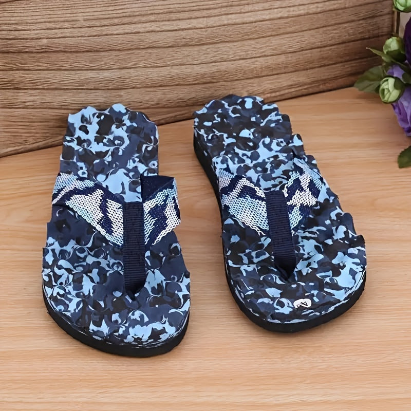 Men's Camouflage Massage Thong Sandals Non Slip Flip-flops
