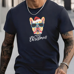 Men's Dog Pattern Shirt Casual Short Sleeve Tee Top