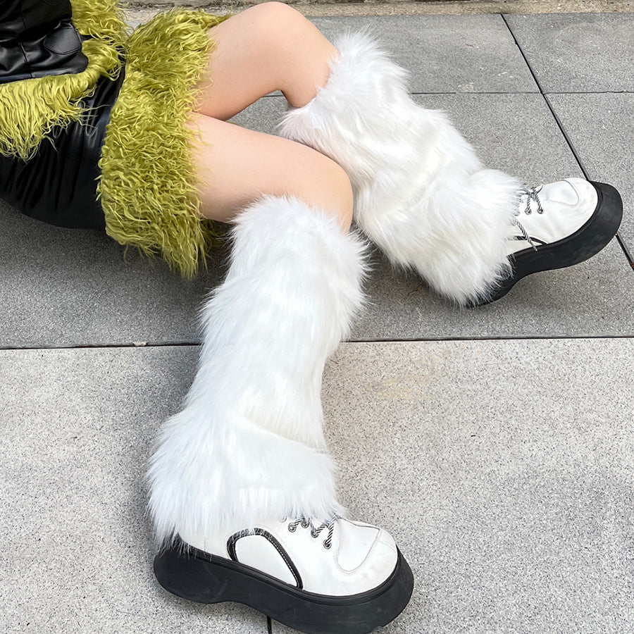 Plush Warm Knee High Leg Warmers Women's Stocking
