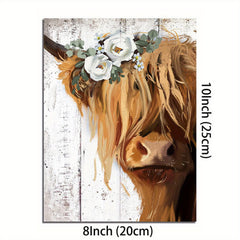 Rustic Charm Highland Cow Art Wall Decor for Bedroom Bathroom Kitchen
