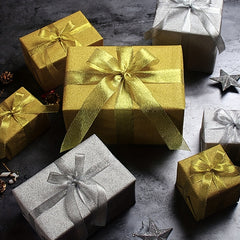 Golden Silvery Satin Ribbon Bow Craft Wedding Christmas Decoration DIY