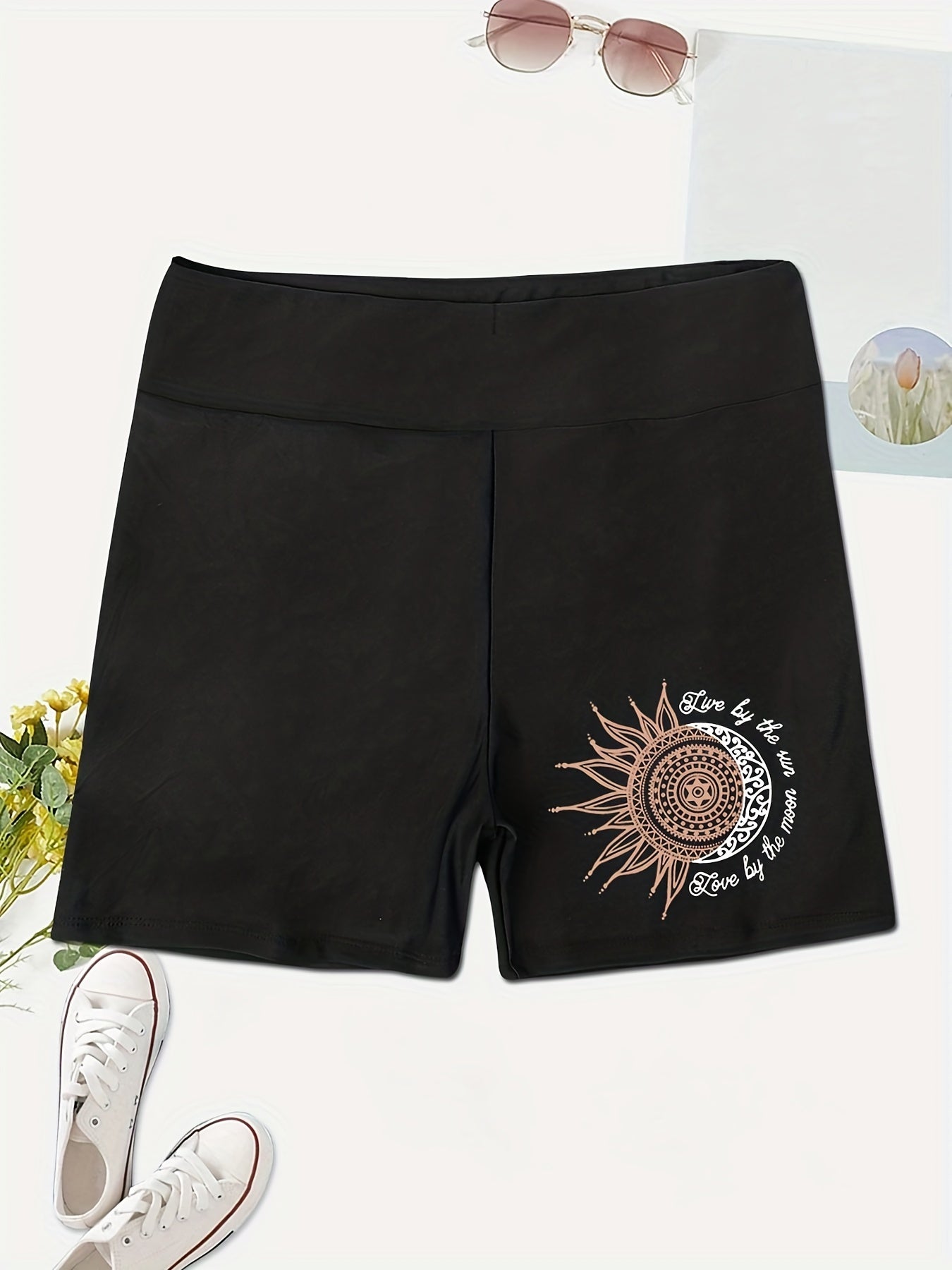 Summer High Waist Biker Shorts Sports Yoga Casual Short Leggings