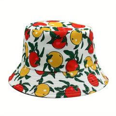 Fruit Pattern Print Bucket Hat Outdoor Sun Hat For Men And Women