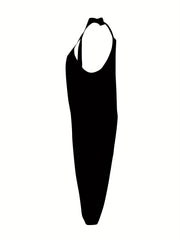 Casual Jumpsuit Letter & Graphic Print Tapered Leg Cami Jumpsuit