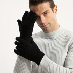 Winter Warm Gloves Double Layer Plus Velvet Thickened Knitted Gloves
