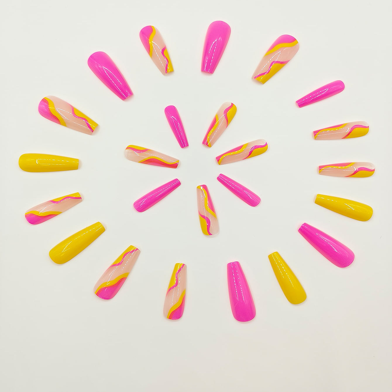 24 Pcs Matte Pink Yellow Fingernail File Jelly Glue