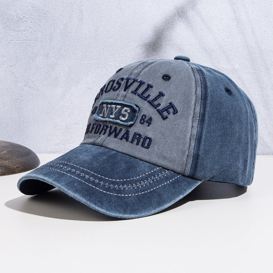 Summer Sunscreen Baseball Cap Personality Letter Embroidery Distressed