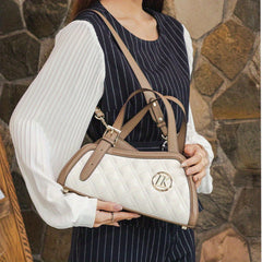 Red Checkered Print Crossbody Bag for Women Detachable Strap Zipper Closure
