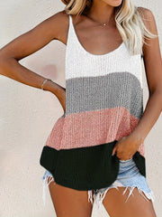 Striped Knitted Cami Top Beach Casual Top