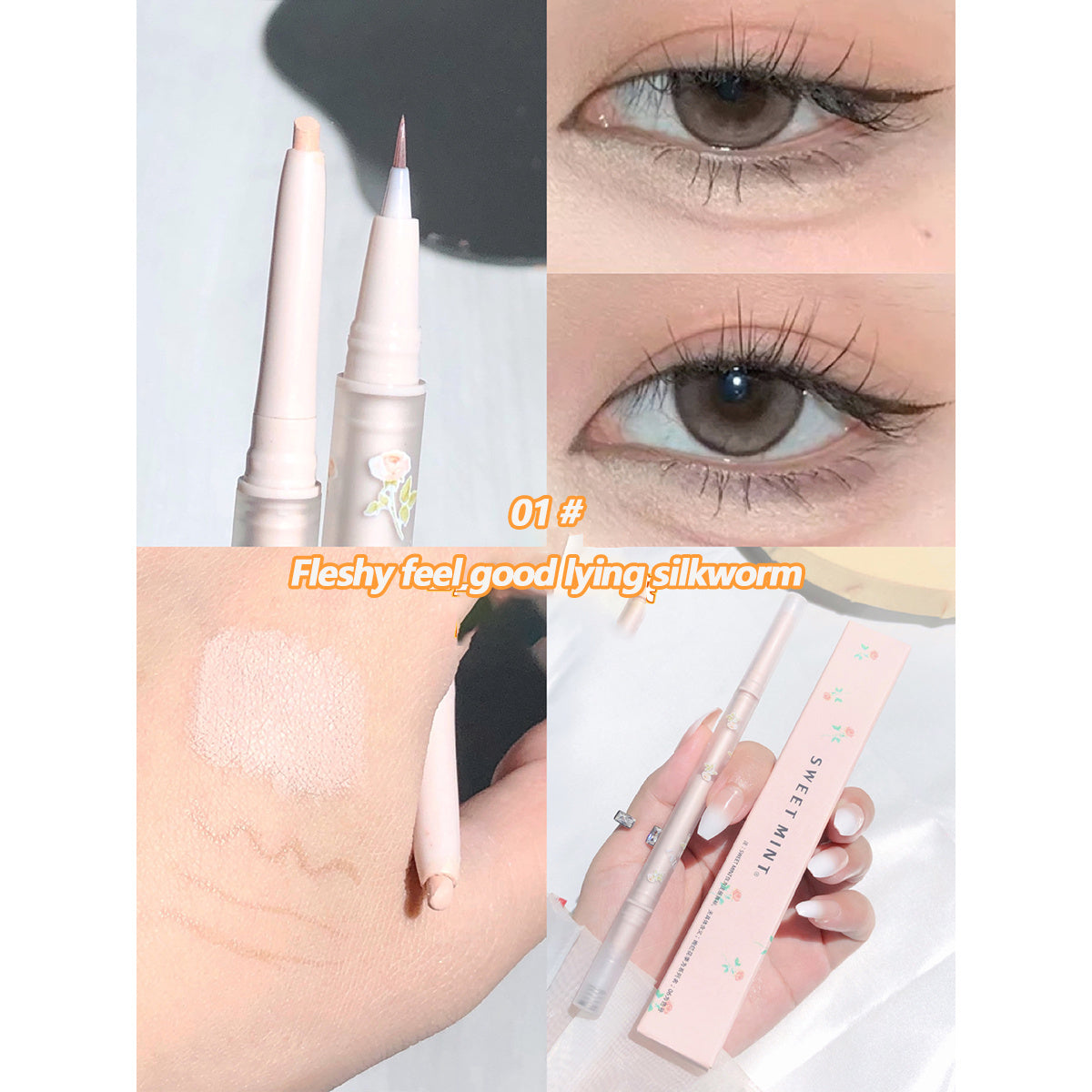 Dual Ended Eyeliner Pen Matte Pearly Highlight Glitter Stick