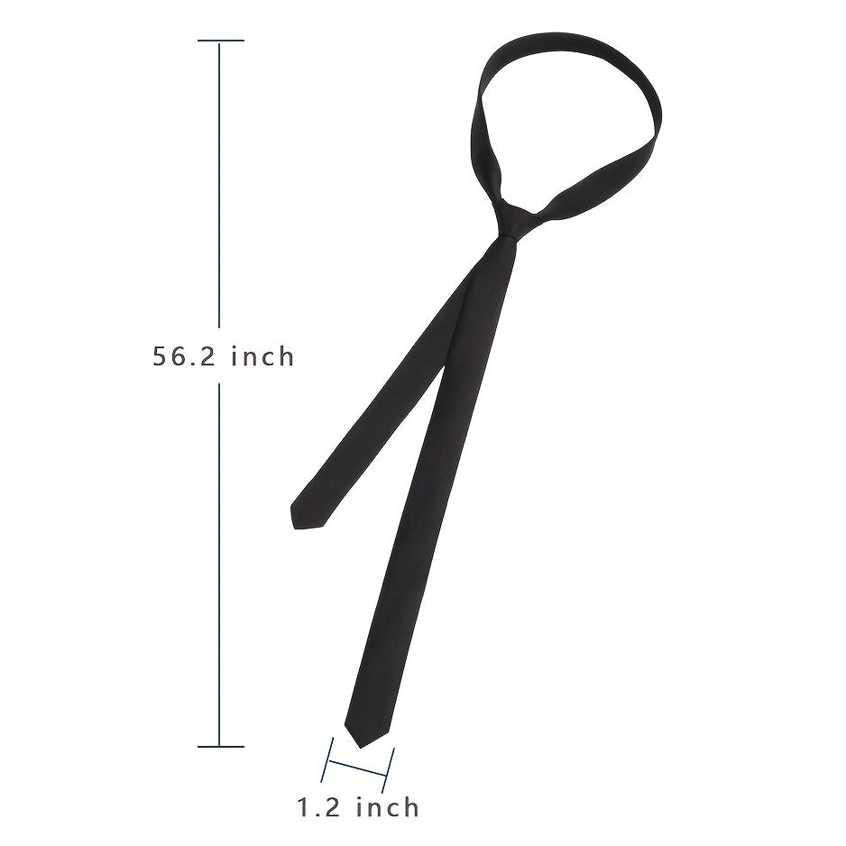 Skinny Solid Shirt Decoration Tie for Graduation, School Uniforms