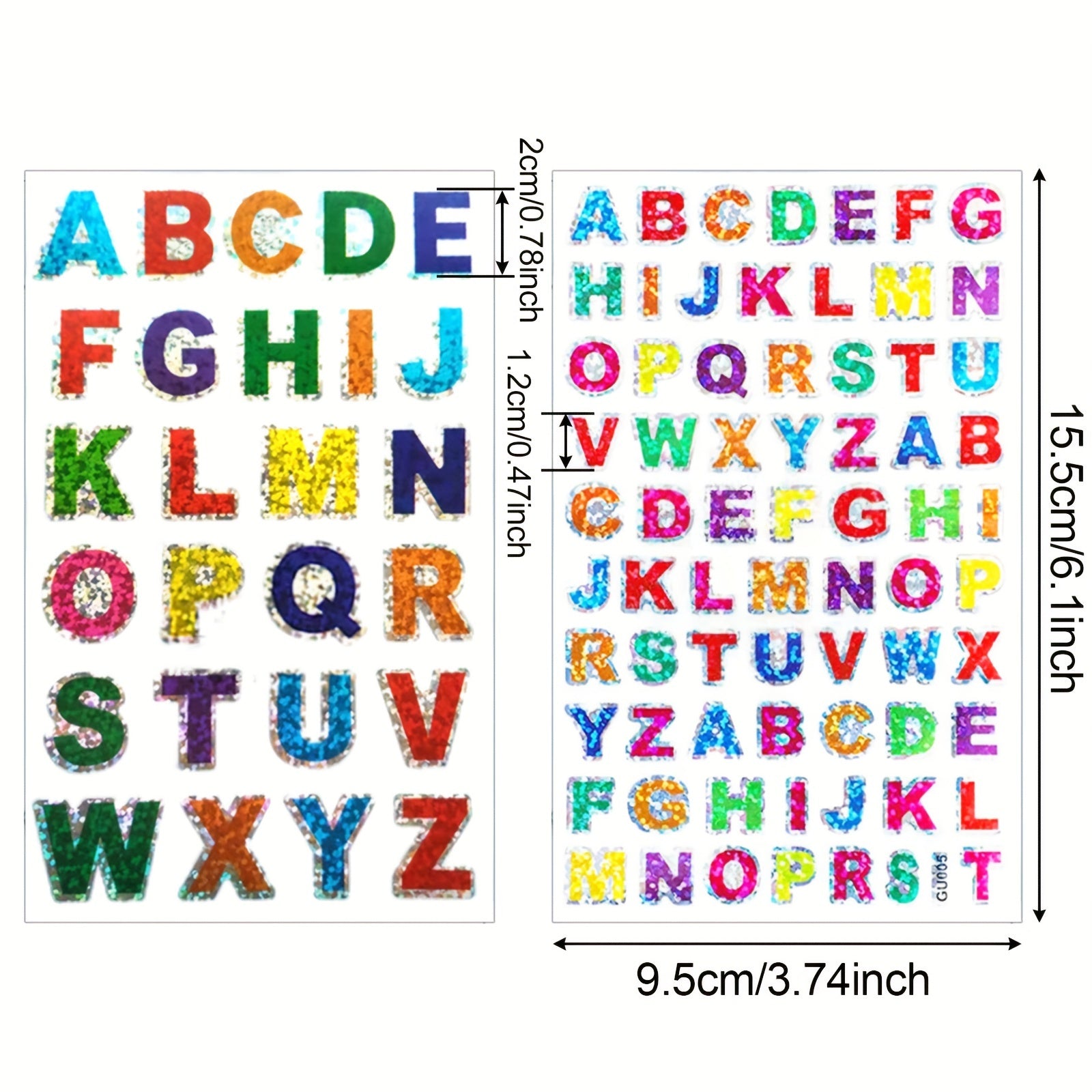 10pcs Sparkling Letter Stickers Self Adhesive For Weddings & Birthdays