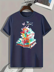 Butterflies Book Print Men's Graphic T-shirt Casual Comfy Tees