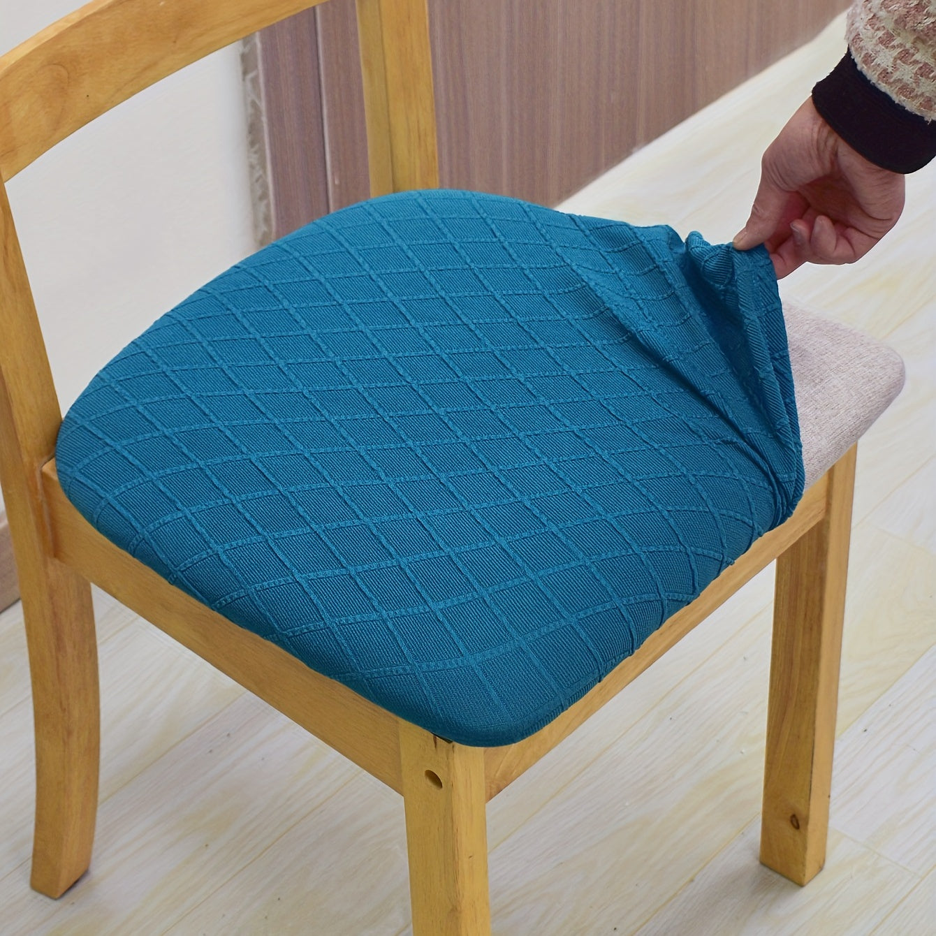Stretch Jacquard Chair Seat Cover Dustproof Dining Room Chair Cushion Sofa Cover