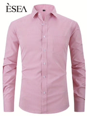 Men's Classic Button Up Shirt With Chest Pocket