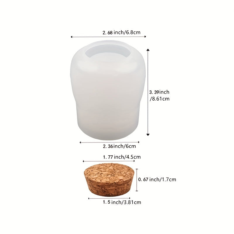 Jar Resin Molds with Cork Lid - DIY Silicone Bottle Mold