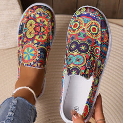 Women's Floral Print Skateboard Shoes Lightweight Walking Shoes