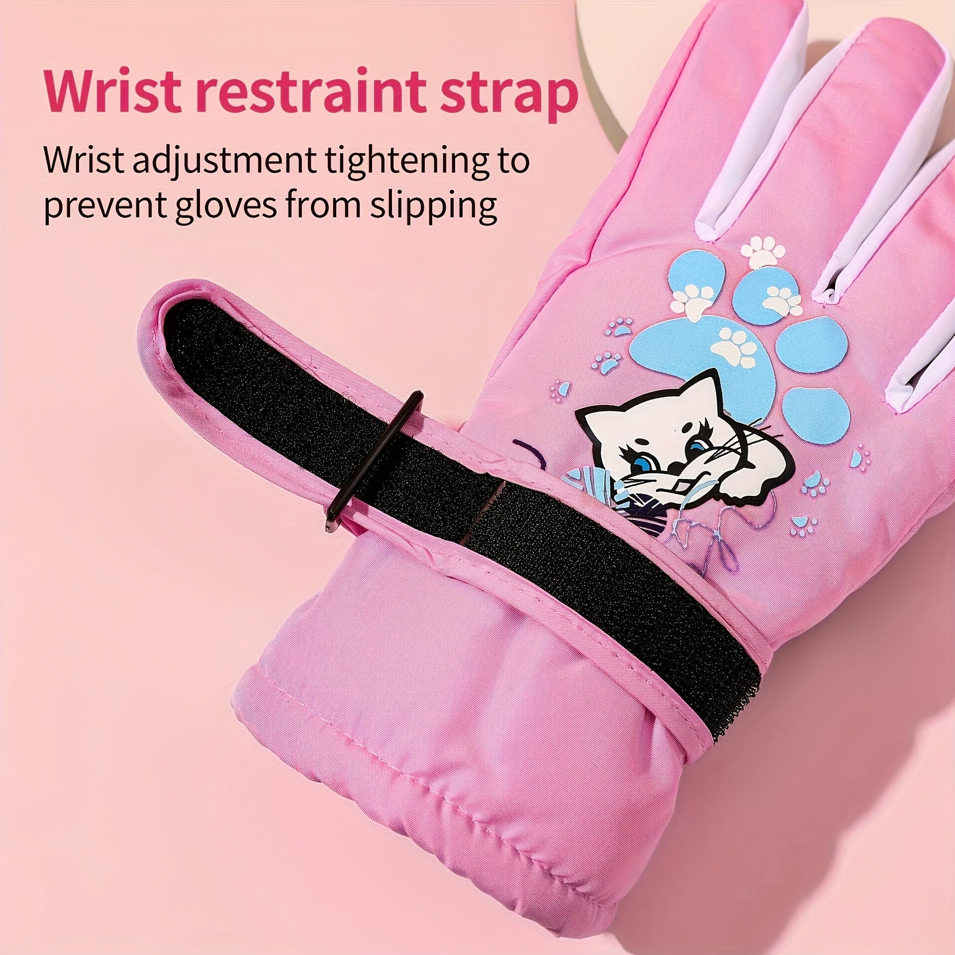 Winter Kids Waterproof Warm Skiing Gloves for Boys Girls
