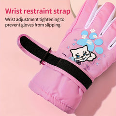 Winter Kids Waterproof Warm Skiing Gloves for Boys Girls