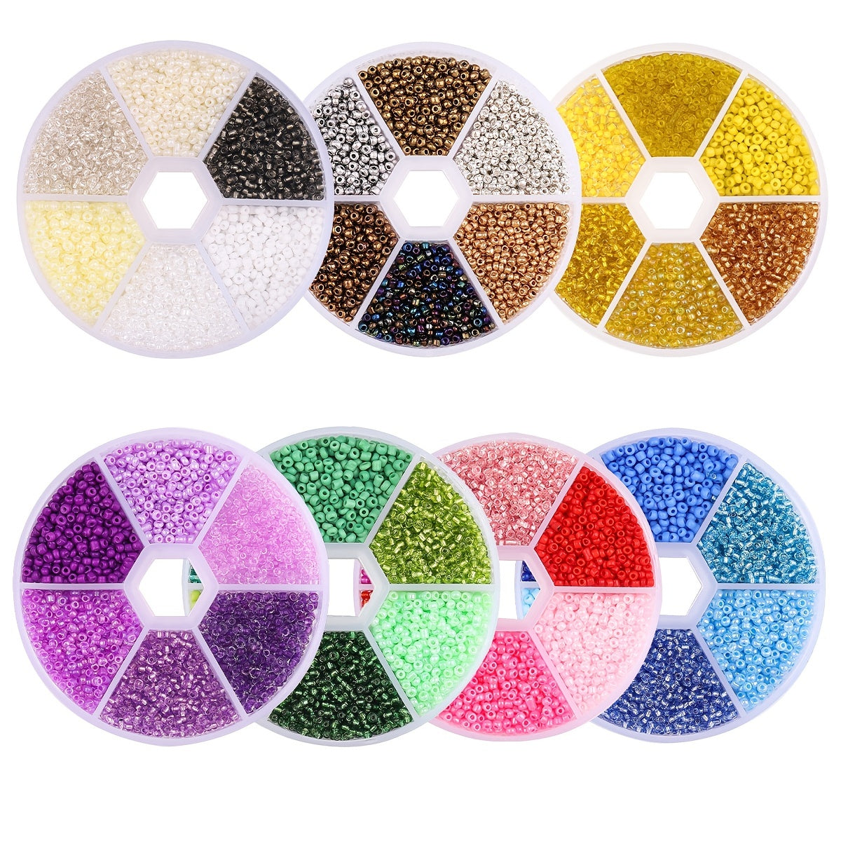 3900 Pcs Glass Pony Beads Colorful Jewelry Making Set DIY Jewelry Accessories