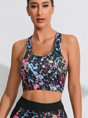 Colorful Print Sleeveless Yoga Top Women's Activewear
