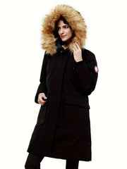 Women's Down Parka Jacket Insulated Thermal Winter Hooded Coat