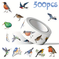 500pcs Bird Sticker Roll Bird Stickers Animal Stickers Bird Toys