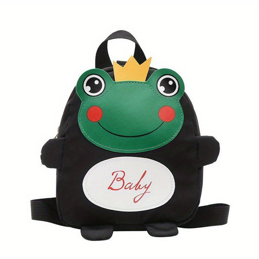Kids Cartoon Frog Backpack With Traction Rope