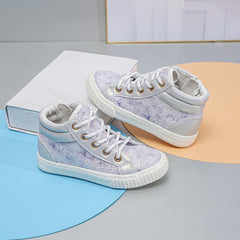 Sequin Middle Top Sneakers with Zipper for Girls