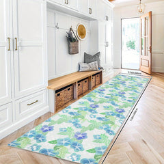 Non Slip Floral Runner Rug Living Room Bathroom Entryway Washable Carpet