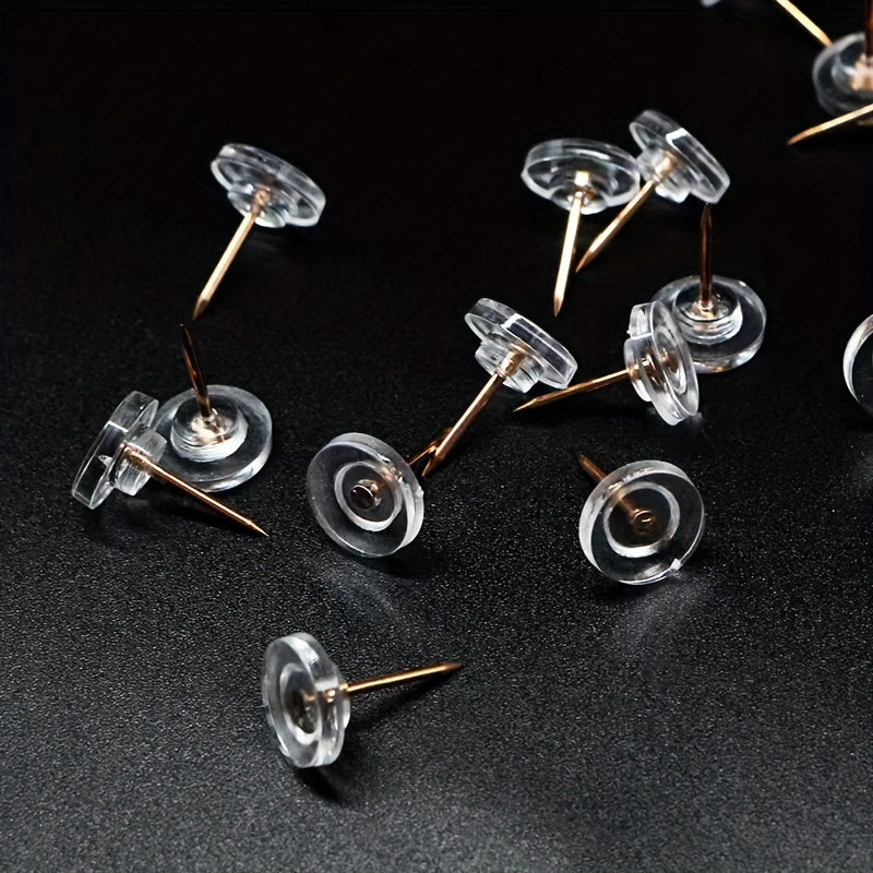 100pcs Rose Push Pins Thumb Tacks Steel Point Standard Plastic Heads Pins