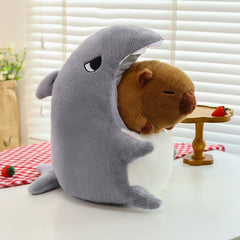 Shark and Capybara Plush Toy Set
