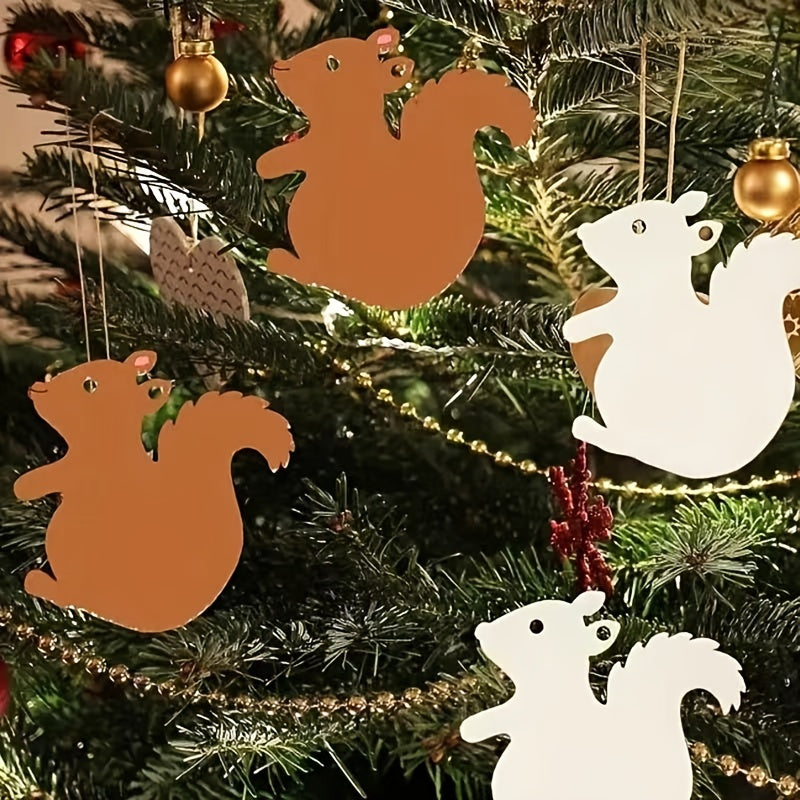 50pcs Wooden Squirrel Blank Wood Chips for DIY Wood Decorations